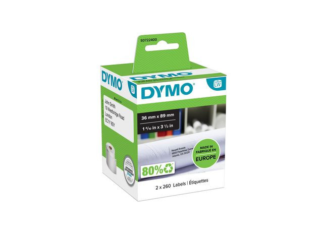 Etikett DYMO LW 89x36mm 520/fp
