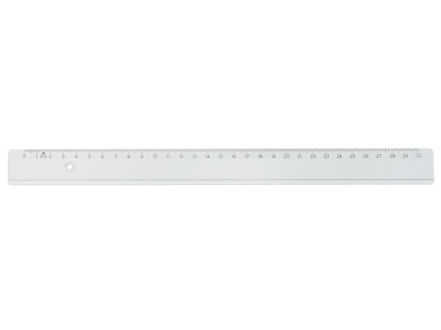 Linjal 30 cm cm/mm-gradering plast 10/fp