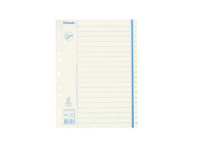 Pappregister JOPA A4 20 flik otr.