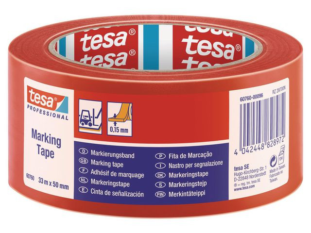 Markeringstejp TESA Prof. 50mmx33m röd