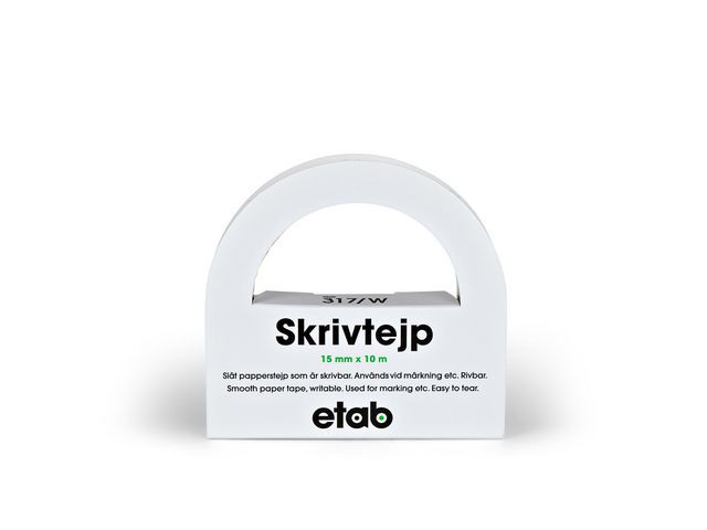 Skrivtejp av papper ETAB 15mmx10m vit