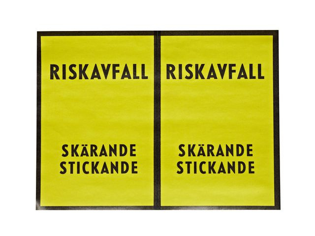 Varningsetikett Riskavfall 100/fp