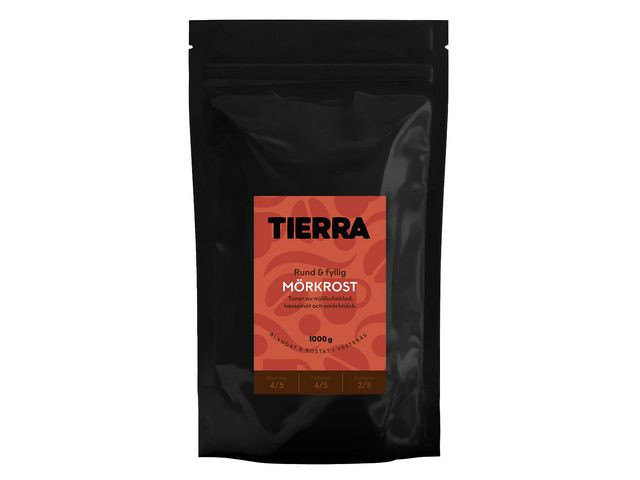 Kaffe TIERRA Mörkrost Hela Bönor 1kg