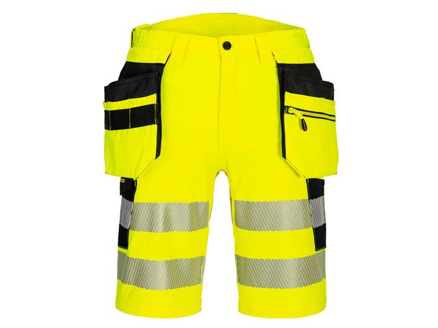 Hantverksshorts DX446 gul varsel kl2 c58
