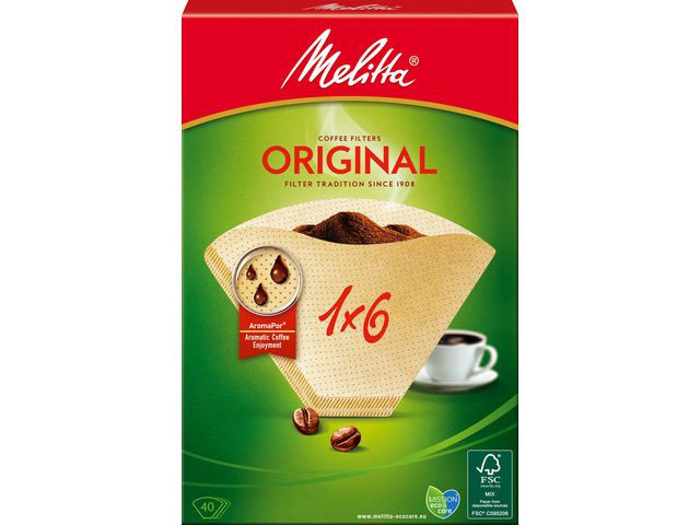 Kaffefilter MELITTA 1x6 oblekta 40/fp