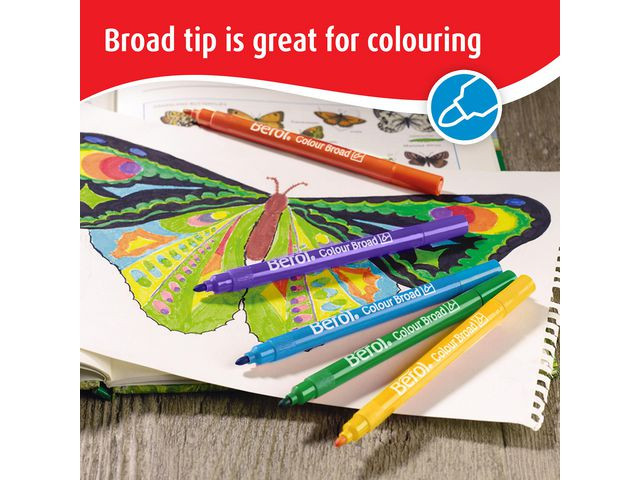 Fiberpenna BEROL Broad svart 12/fp