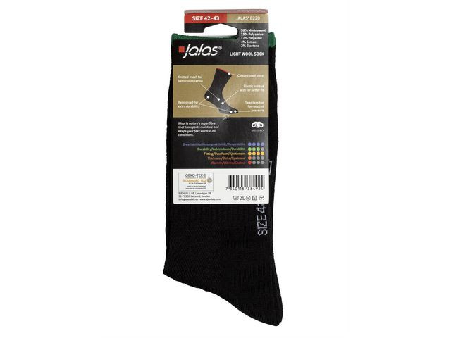 Strumpa merino JALAS 8220 svart 46-47