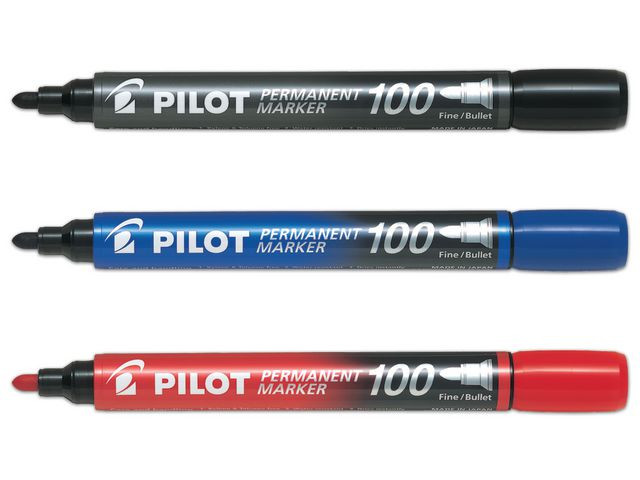 Märkpenna PILOT rund SCA 100 1mm svart