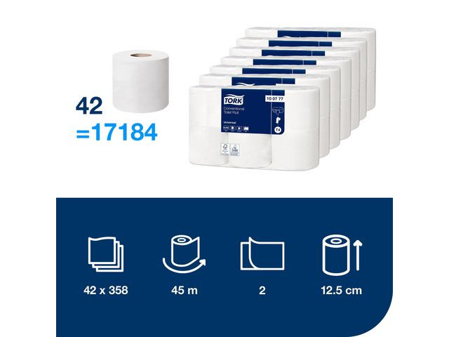Toalettpapper TORK Uni T4 2-lag 6/fp