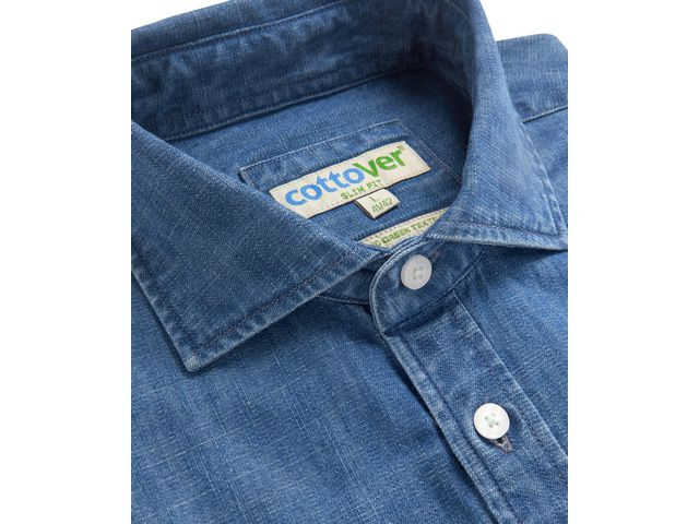 Skjorta slim fit COTTOVER Denim GOTS 2XL