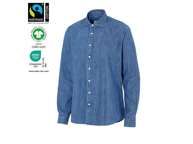 Skjorta slim fit COTTOVER Denim GOTS 2XL