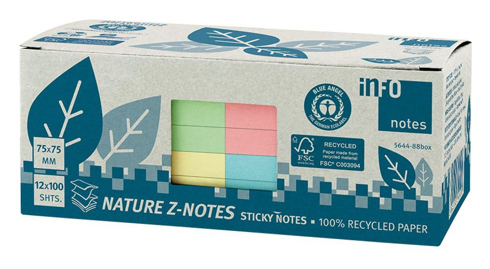 Notes Z-NOTES 75X75mm pastell 12/fp