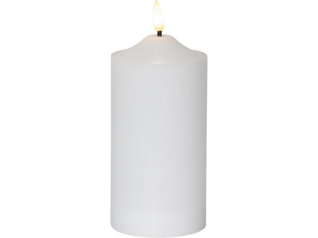 Blockljus STAR T LED Flamme 17cm vit
