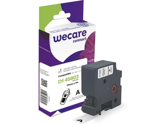 Tape WECARE 19mm svart på vit