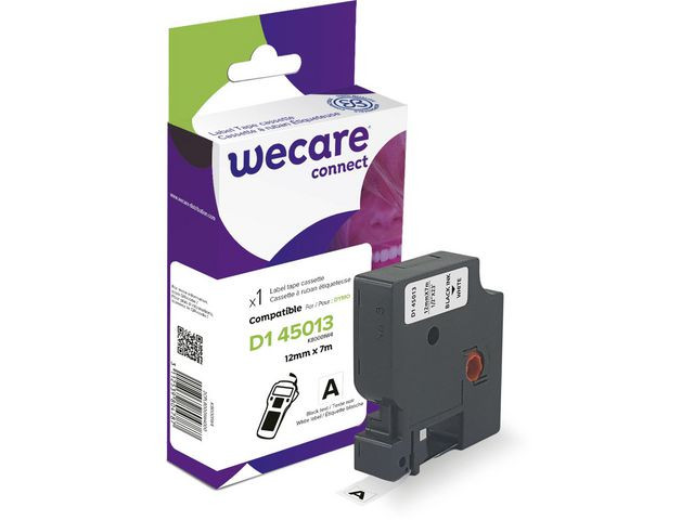 Tape WECARE 12mm svart på vit