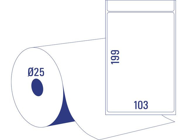 Termoetikett AVERY 103x199mm 700/rl