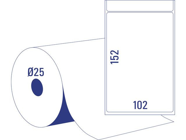 Termoetikett AVERY 102x152mm 950/rl