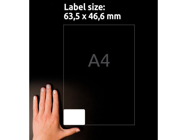 Etikett AVERY återv. 63,5x46,6mm 1800/fp