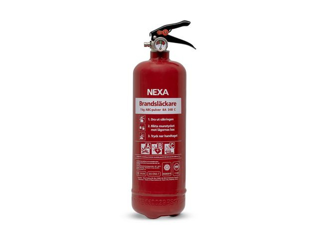 Brandsläckare NEXA 1kg pulver 8A röd