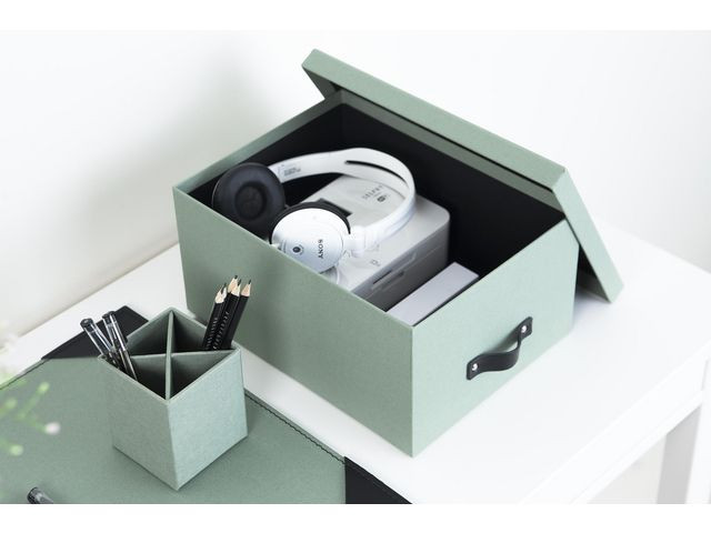 Förvaringsbox m.lock kartong Mint