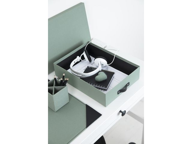 Förvaringsbox m.lock kartong A4 Mint