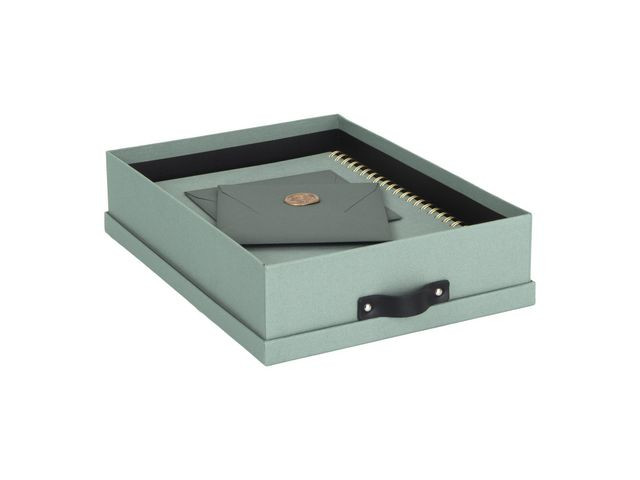 Förvaringsbox m.lock kartong A4 Mint