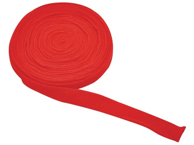 Tubstickat tyg 6cmx10m röd