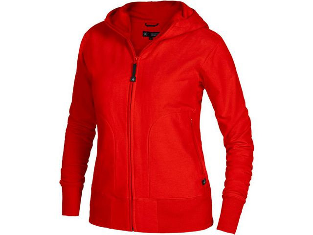 Hoodie zip TEXSTAR WC03 dam röd S