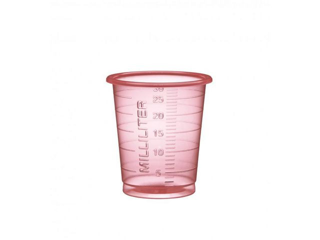 Medicinbägare Eco 30ml smal röd 90/fp