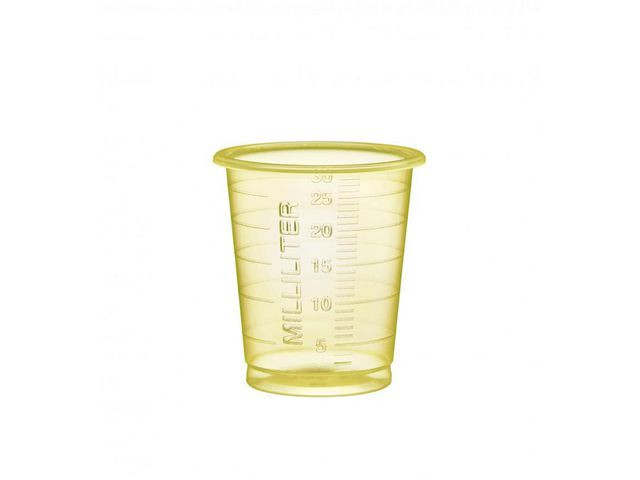 Medicinbägare Eco 30ml smal gul 90/fp