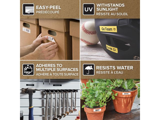 Tape DYMO D1 12mm svart på vit 10/fp