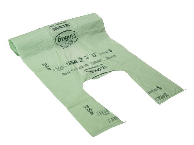 Insatspåse knyt BIOBAG 20L 15 grön 25/rl