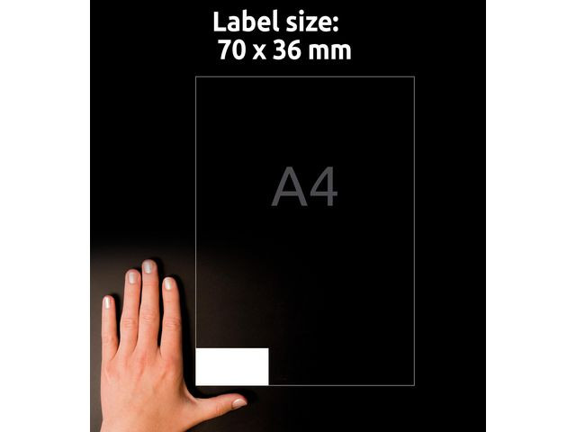 Etikett AVERY återv. 70x36mm 2400/fp