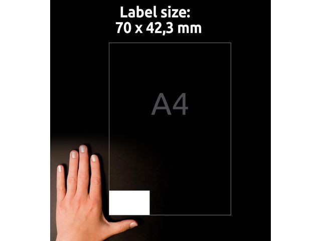 Etikett AVERY 70x42,3mm 2100/fp
