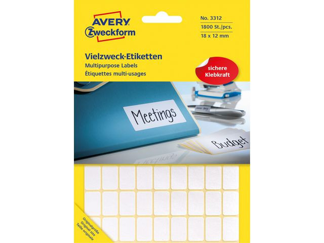 Etikett AVERY handskriv 18x12mm 1800/fp