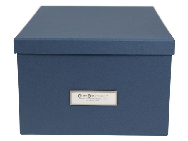 Förvaringsbox m.lock kartong Blå