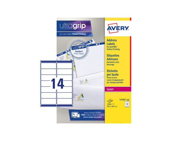 Etikett AVERY QP 99,1x38,1mm 3500/fp