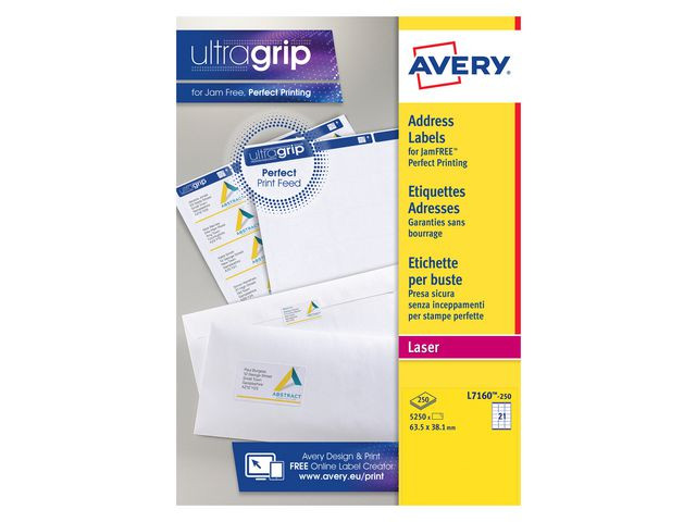 Etikett AVERY QP 63,5x38,1mm 5250/fp