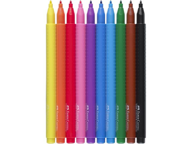 Fiberpenna Grip blandade färger 10/fp