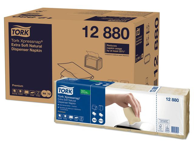 Servett TORK Pre N4 2-lags natur 1000/fp