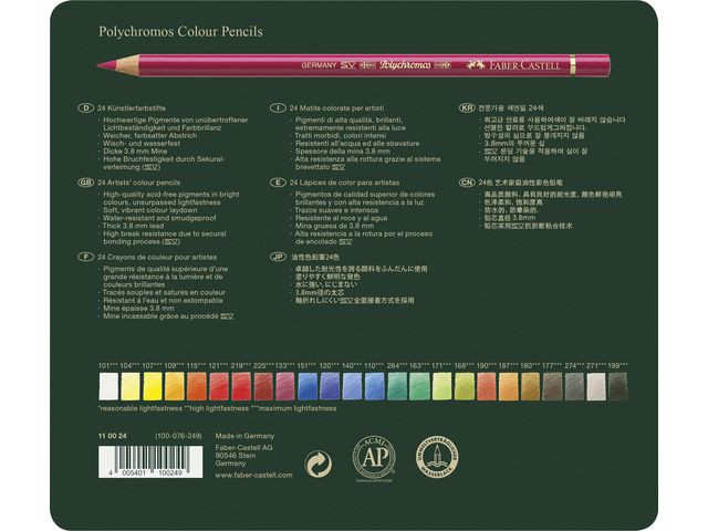 Färgpenna FABER CASTELL Polychroms 24/fp