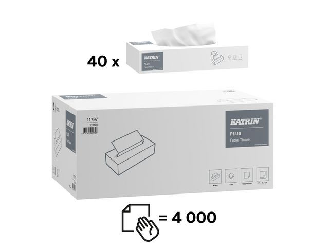 Ansiktsservett KATRIN Plus Facial 100/fp