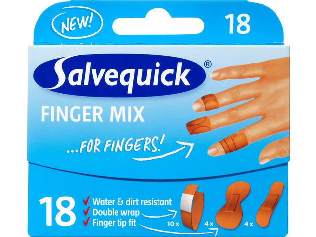 Plåster SALVEQUICK Finger mix 18/fp