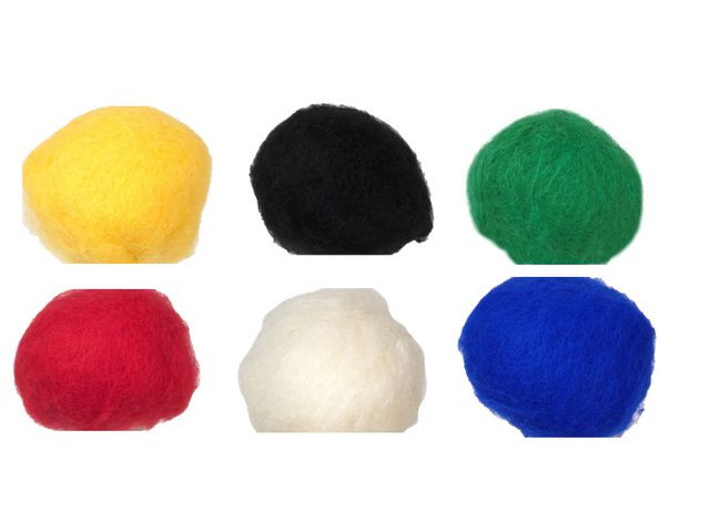 Kardad ull 250g röd