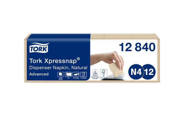Servett TORK Adv N4 1-lags natur 1125/fp