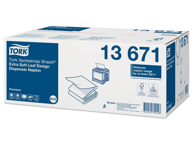 Servett TORK Pre N10 2-lags vit 500/fp