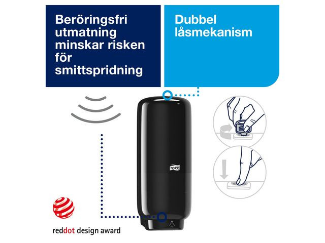 Dispenser TORK S4 Tvål INT Sens. svart