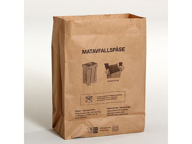 Matavfallspåse papp 22L 1-blad 100/BNT