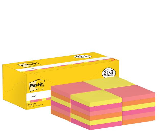 Notes POST-IT Värdepack 76x76mm 24/fp