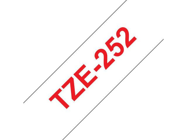 Tape BROTHER TZE252 24mm röd på vit